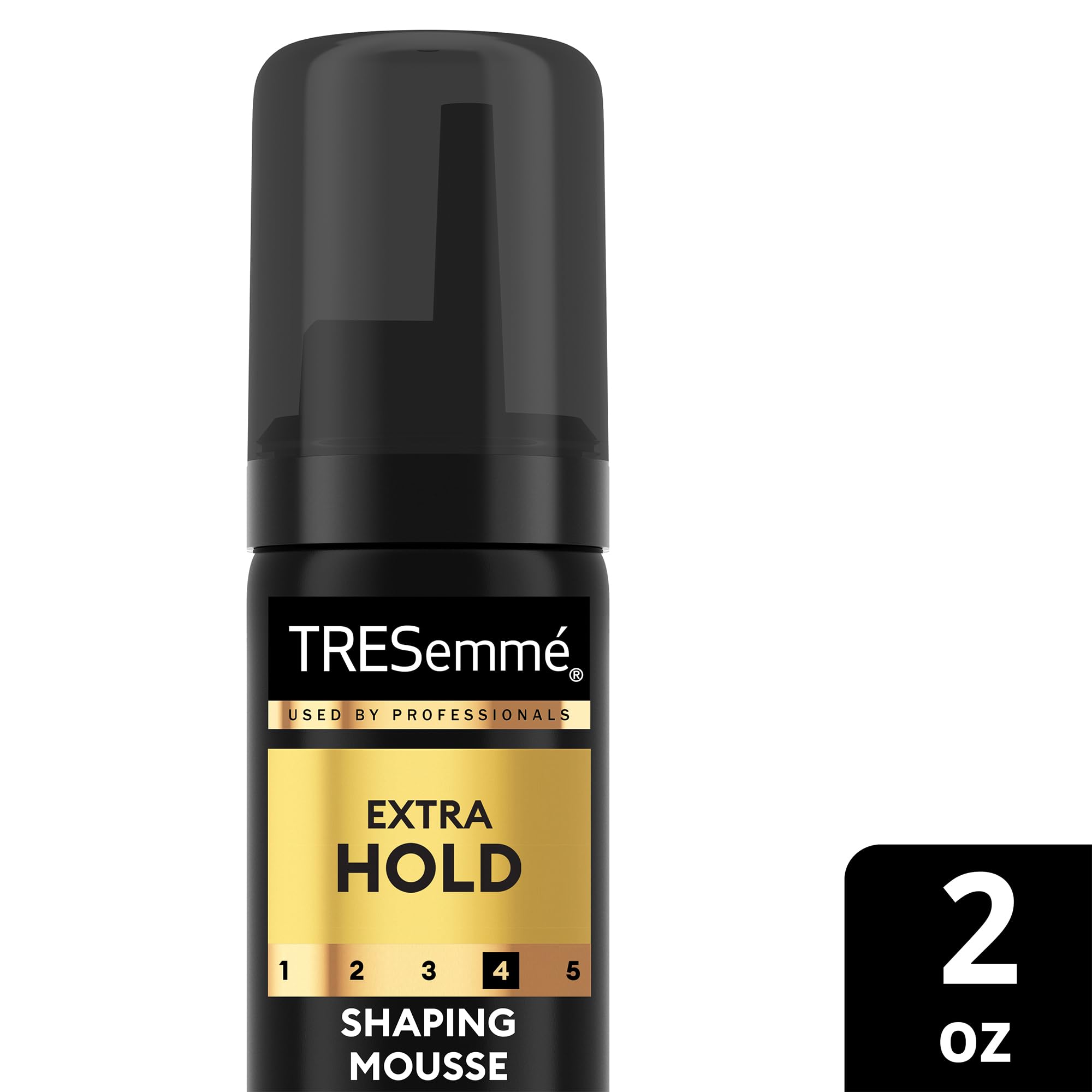 TRESemmé on bathroom vanity in lifestyle setting showing travel-ready convenience
