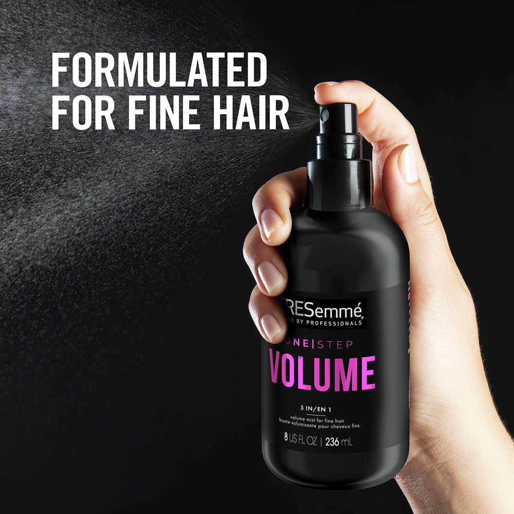 TRESemmé spray nozzle dispensing mist evenly for easy application