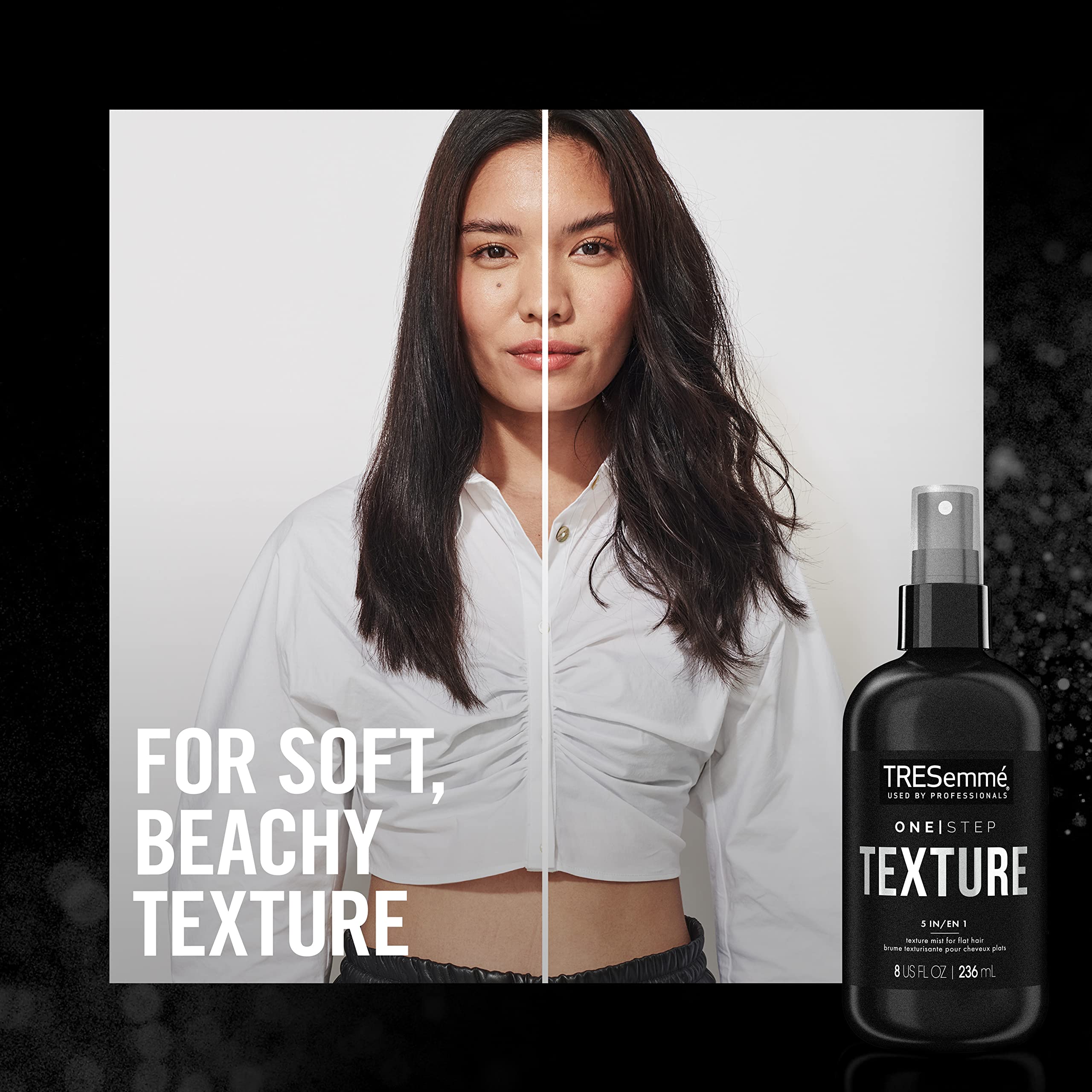 TRESemmé before and after styling demonstrating added grip and body