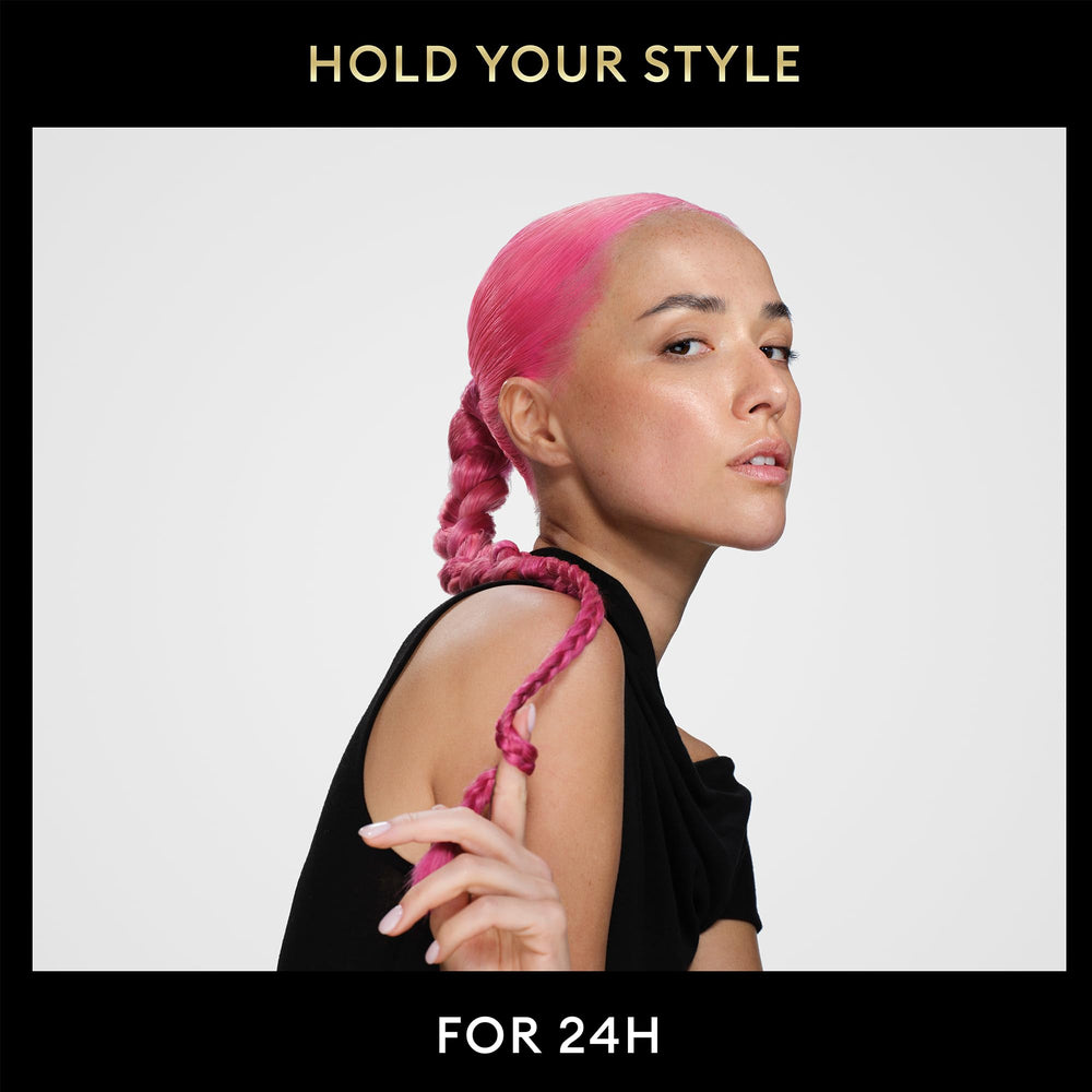 TRESemmé hairspray used on model to lock styled waves