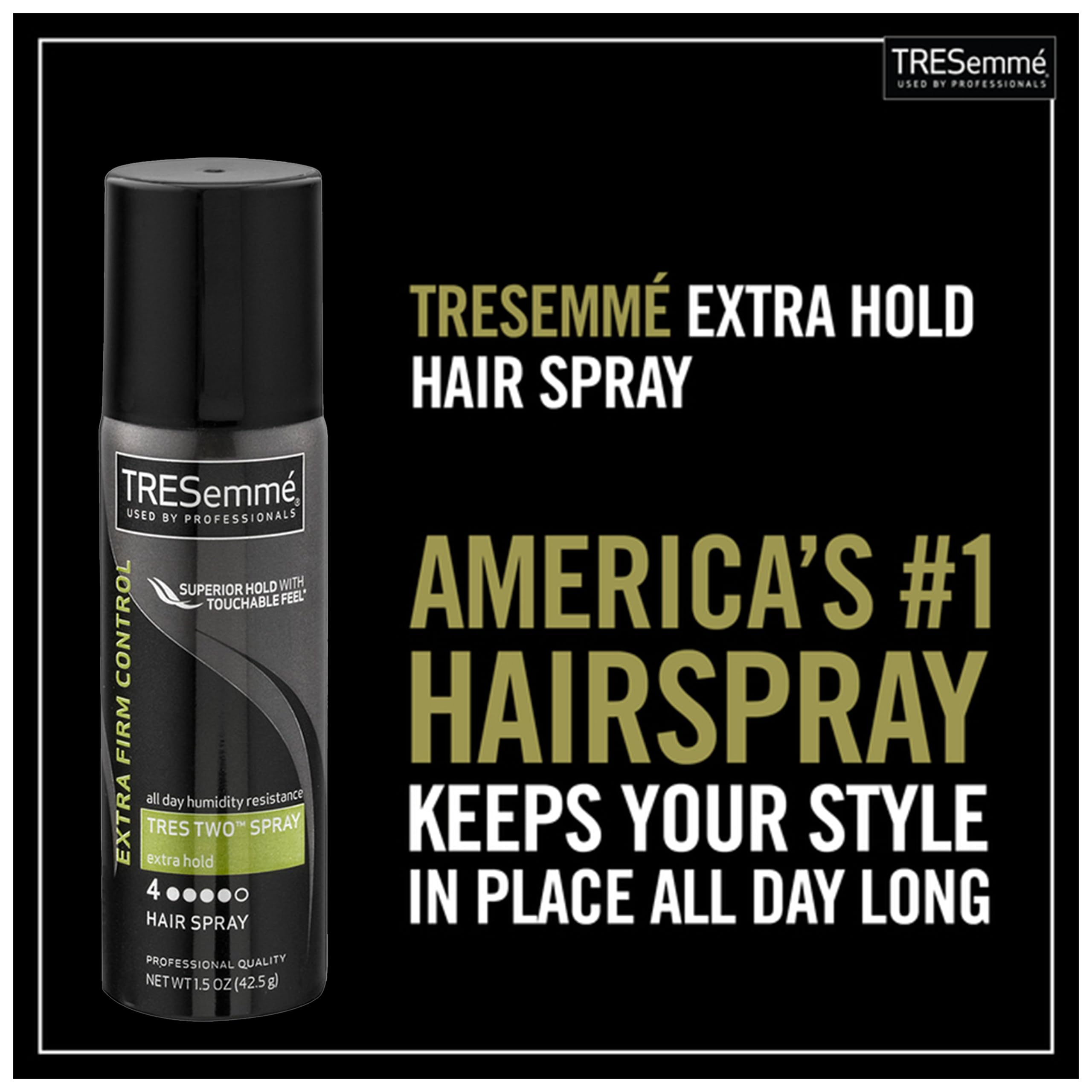 TRESemmé fine mist spray texture demonstrating even, fast-drying coverage