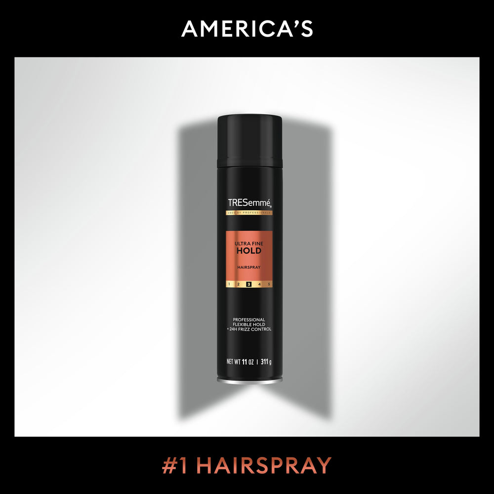 TRESemmé can on bathroom vanity suggesting easy daily styling