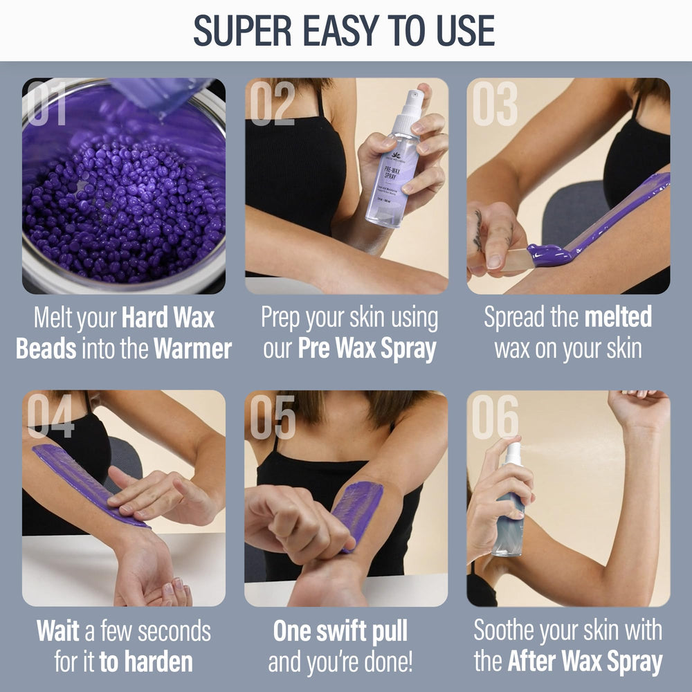 Tress Wellness pre-wax and after-wax sprays placed together to prepare and soothe skin