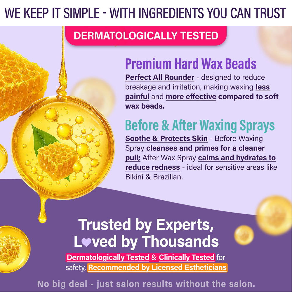 Tress Wellness waxing in use on bikini area demonstrating safe results