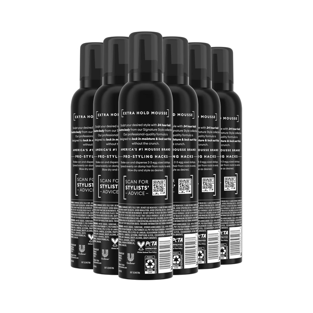 TRESemmé side label highlighting ingredients and usage benefits