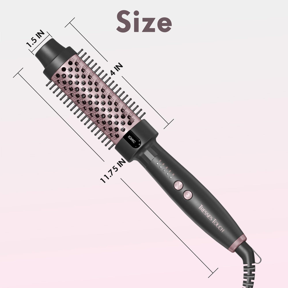 Tresses Touch smooth finished hair after styling showing reduced frizz benefit