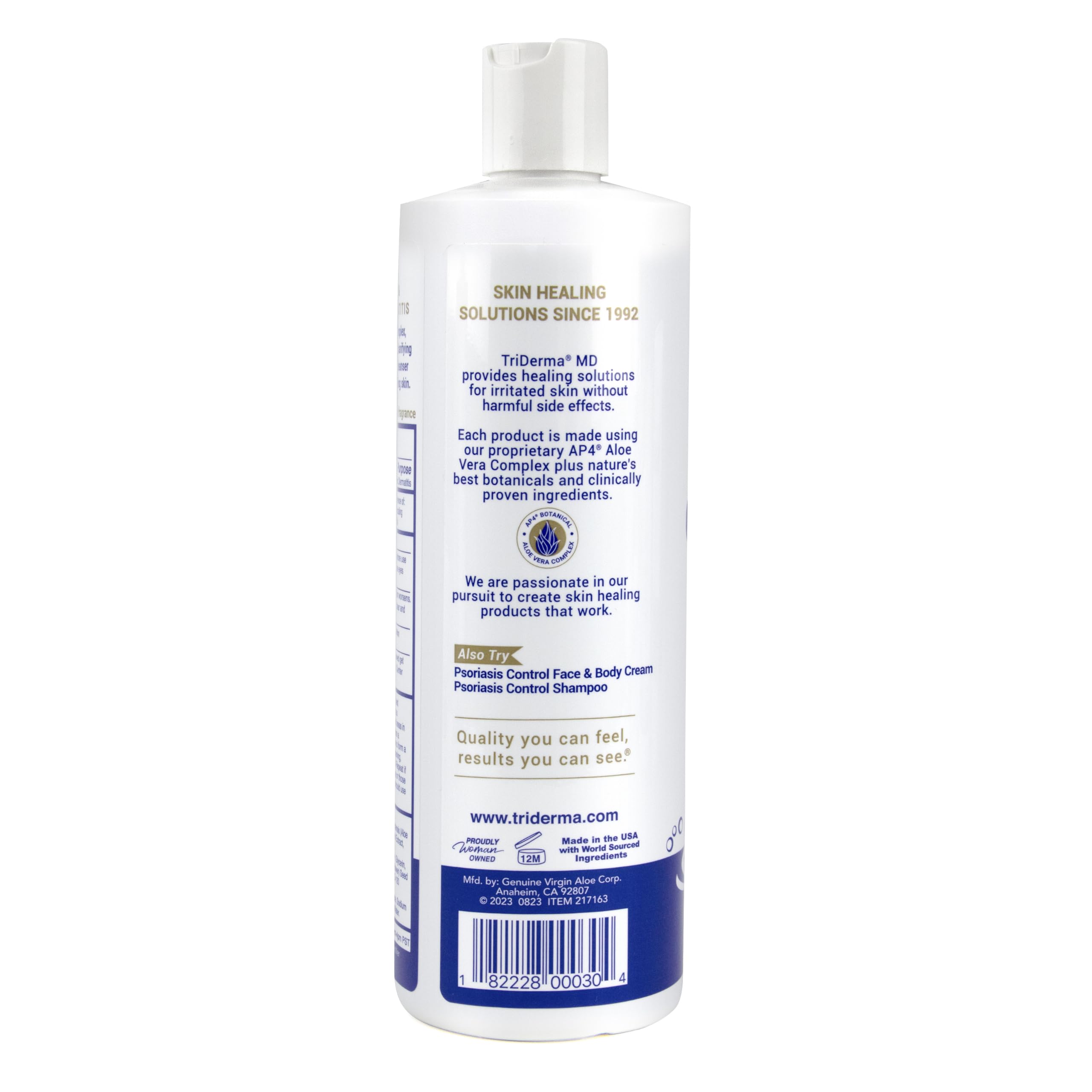 TriDerma ingredient label showing 2% salicylic acid clarity