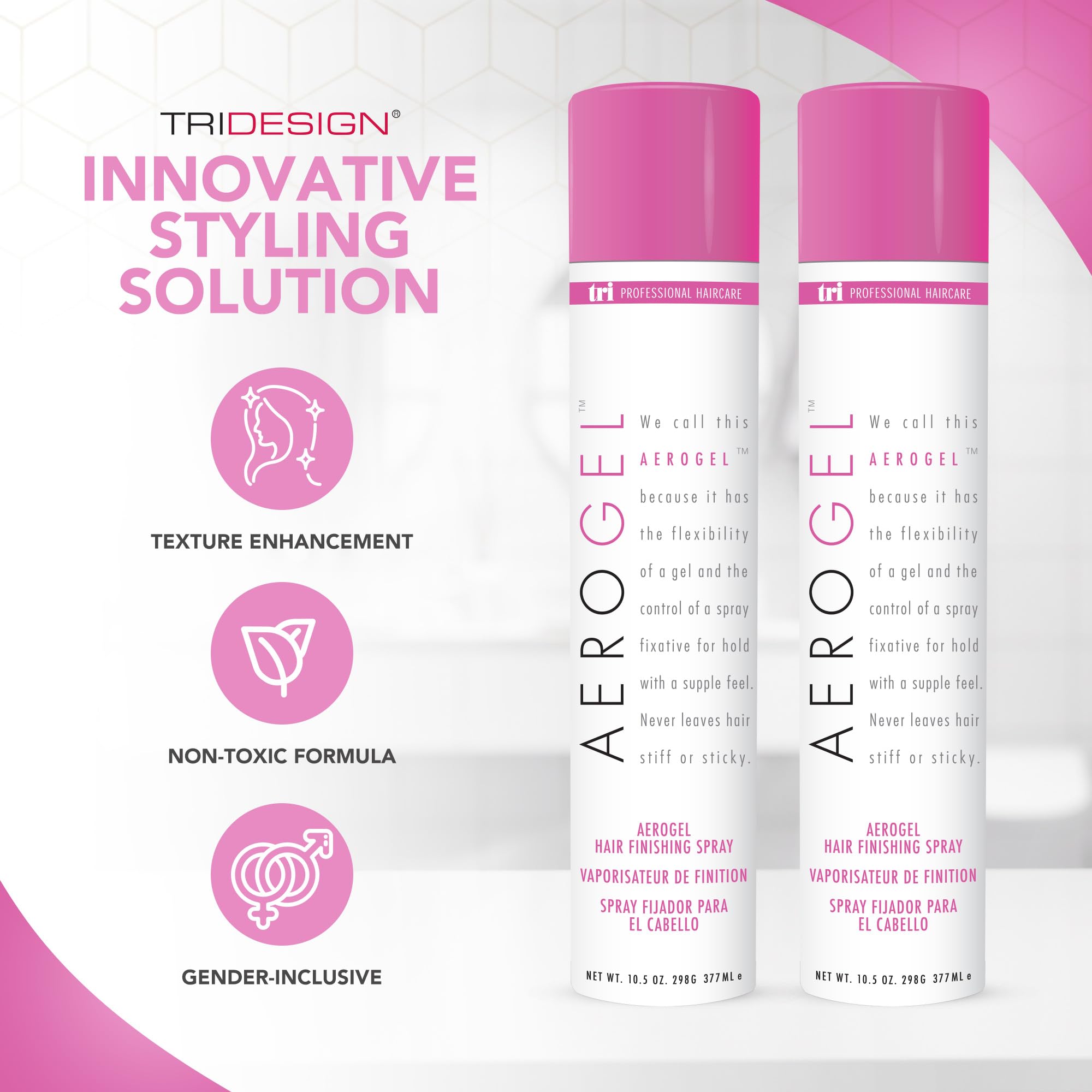 TRIDESIGN back label close-up with ingredients and directions for informed use