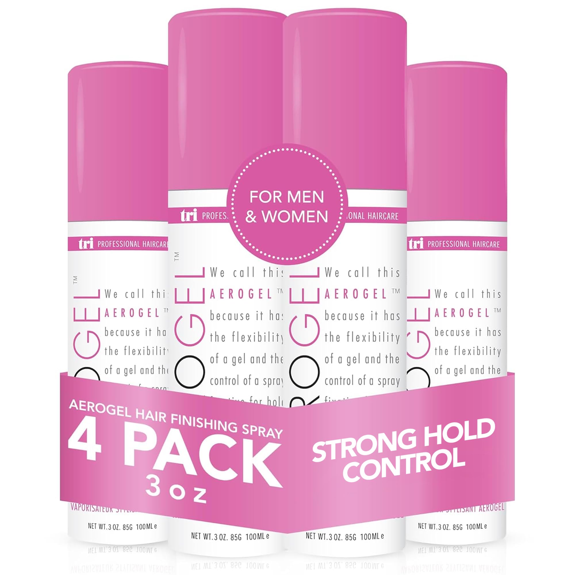TRIDESIGN front packaging showing 3 oz travel-friendly cans and label benefits