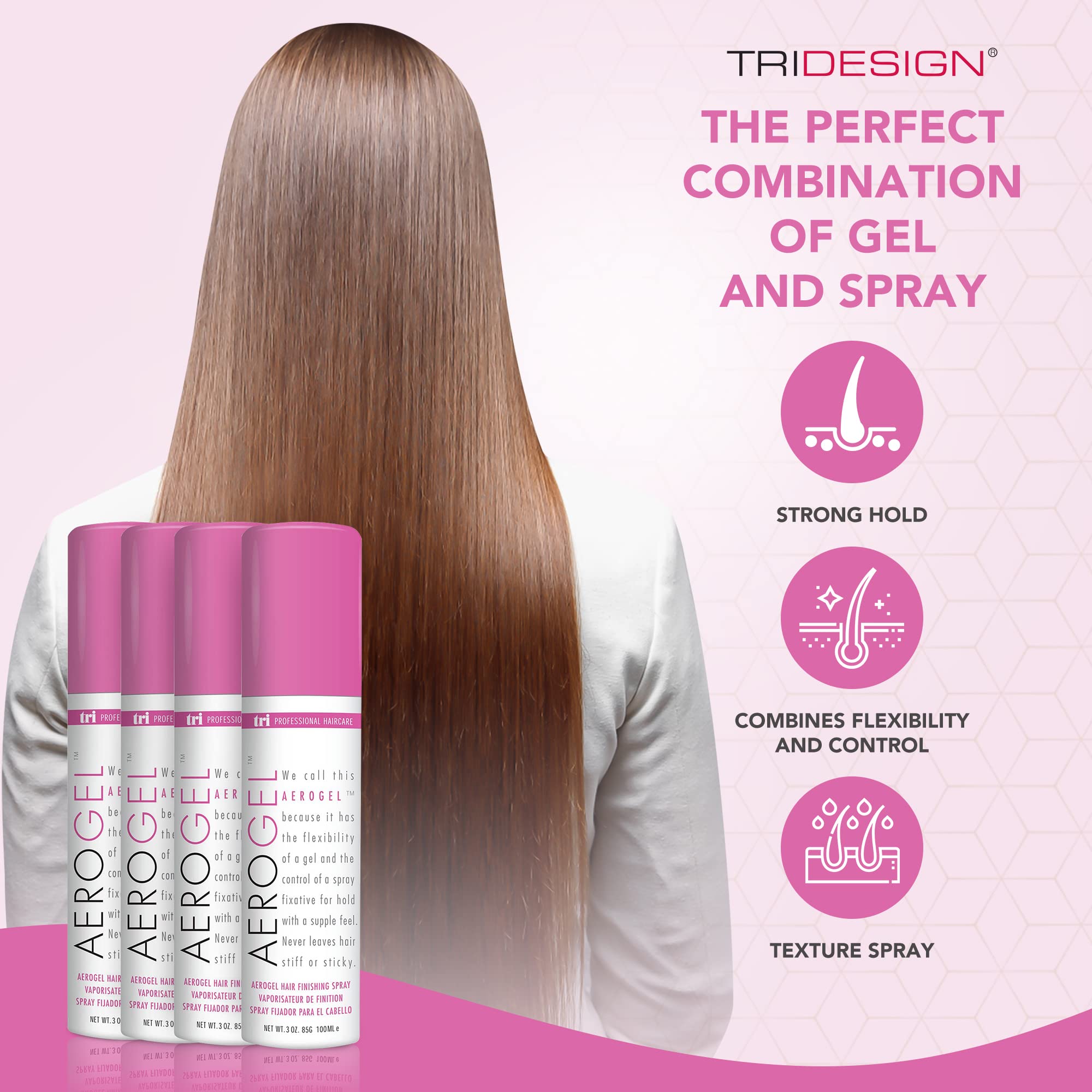 TRIDESIGN gel-like texture on fingers illustrating lightweight, non-sticky finish