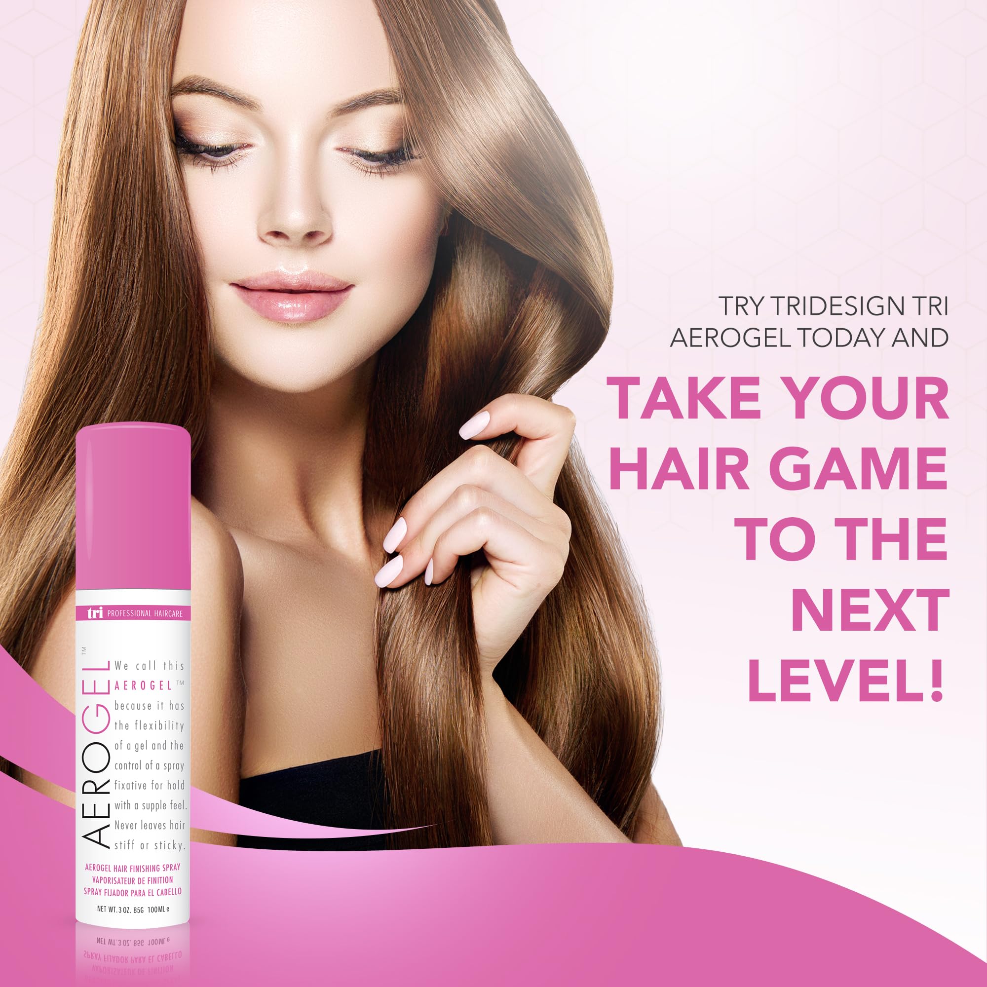 TRIDESIGN aerogel texture close-up highlighting lightweight hold benefits