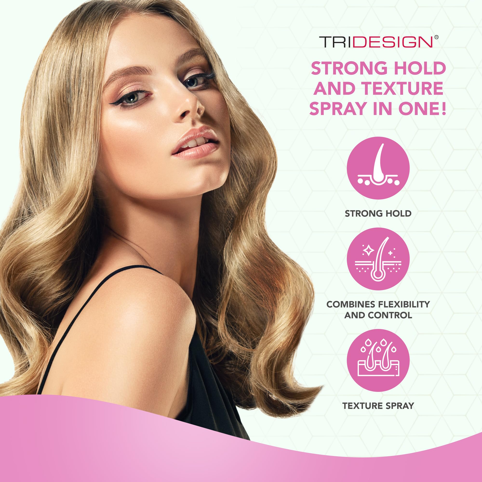 TRIDESIGN mist texture demonstration showing lightweight, non-sticky finish