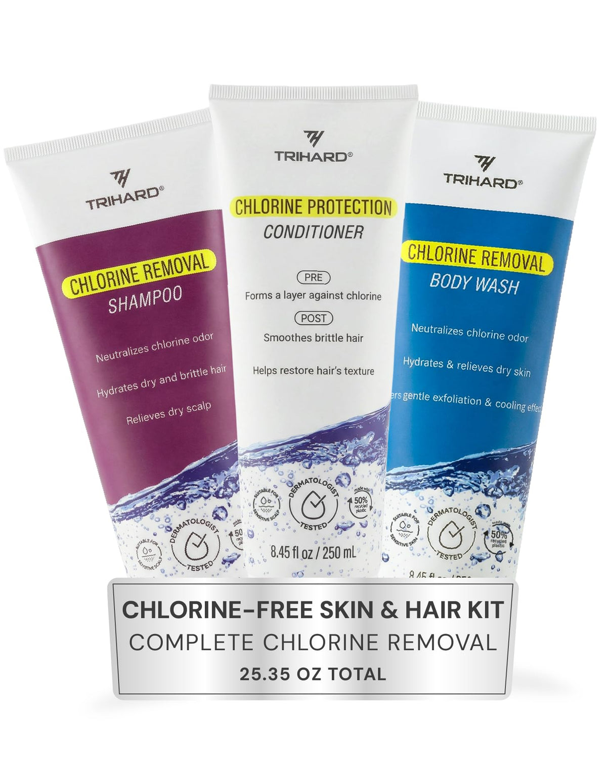 TRIHARD bundle front packaging showing all three products and benefits