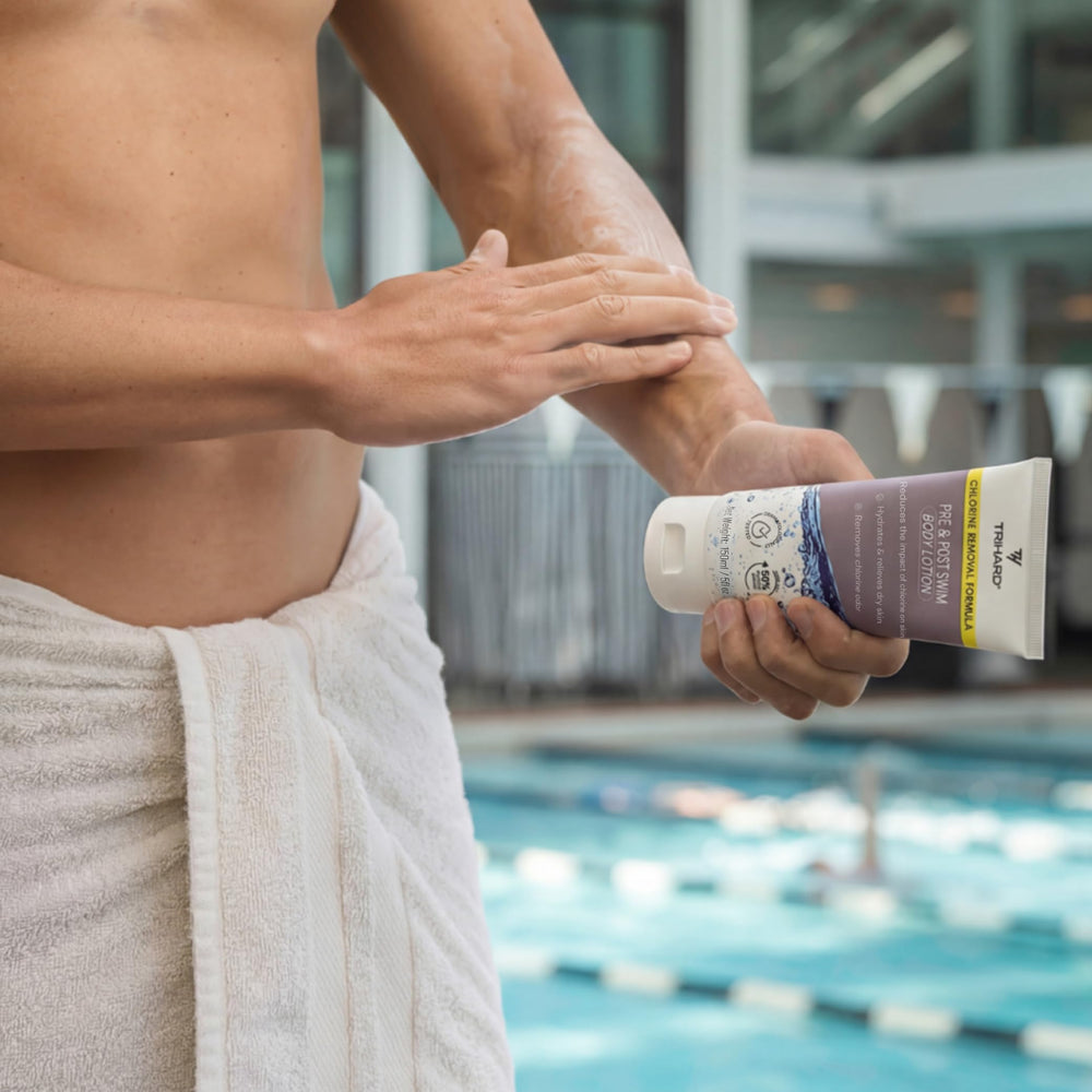 TRIHARD travel tube in swim bag for on-the-go post-swim moisture