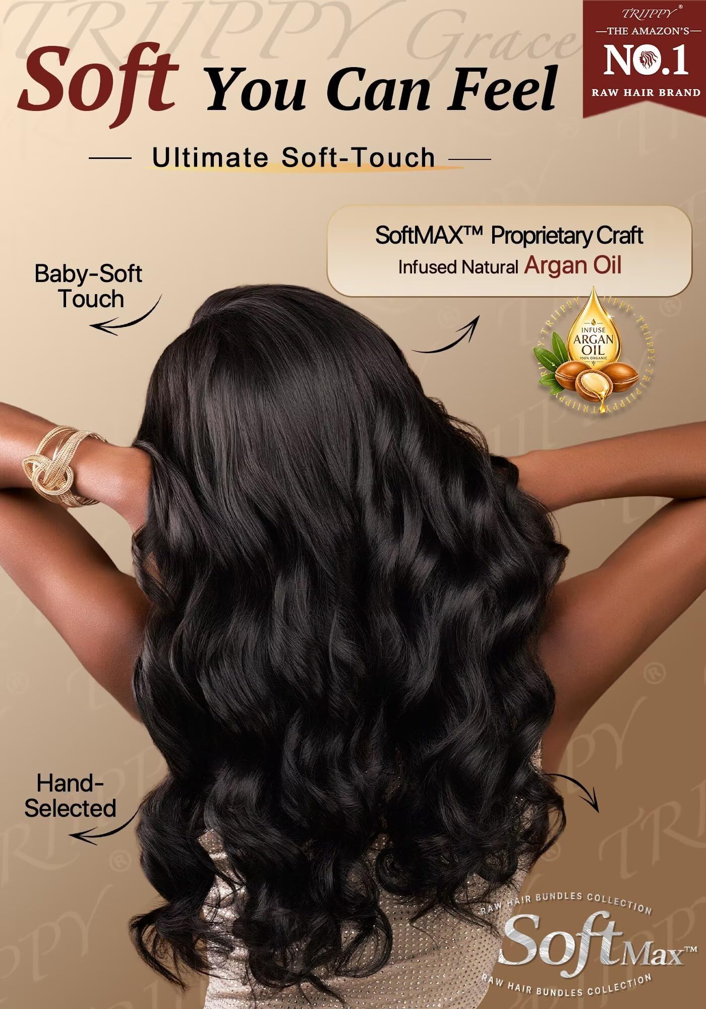 TRIIPPY styled install on model showing salon-volume and blend