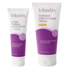 TriLASTIN duo front packaging showing both tubes and clear product benefits
