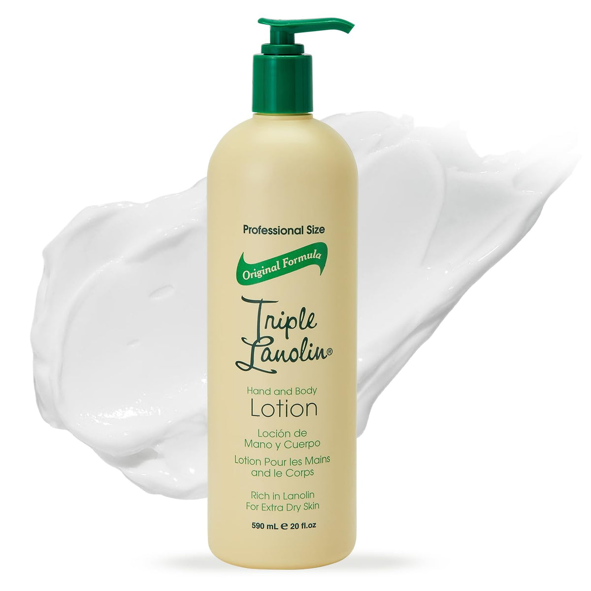Triple Lanolin front packaging showing the 20 oz bottle and product branding for trusted hydration