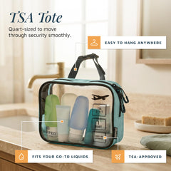 TRIPPED hanging bag unfolded and organized for quick access
