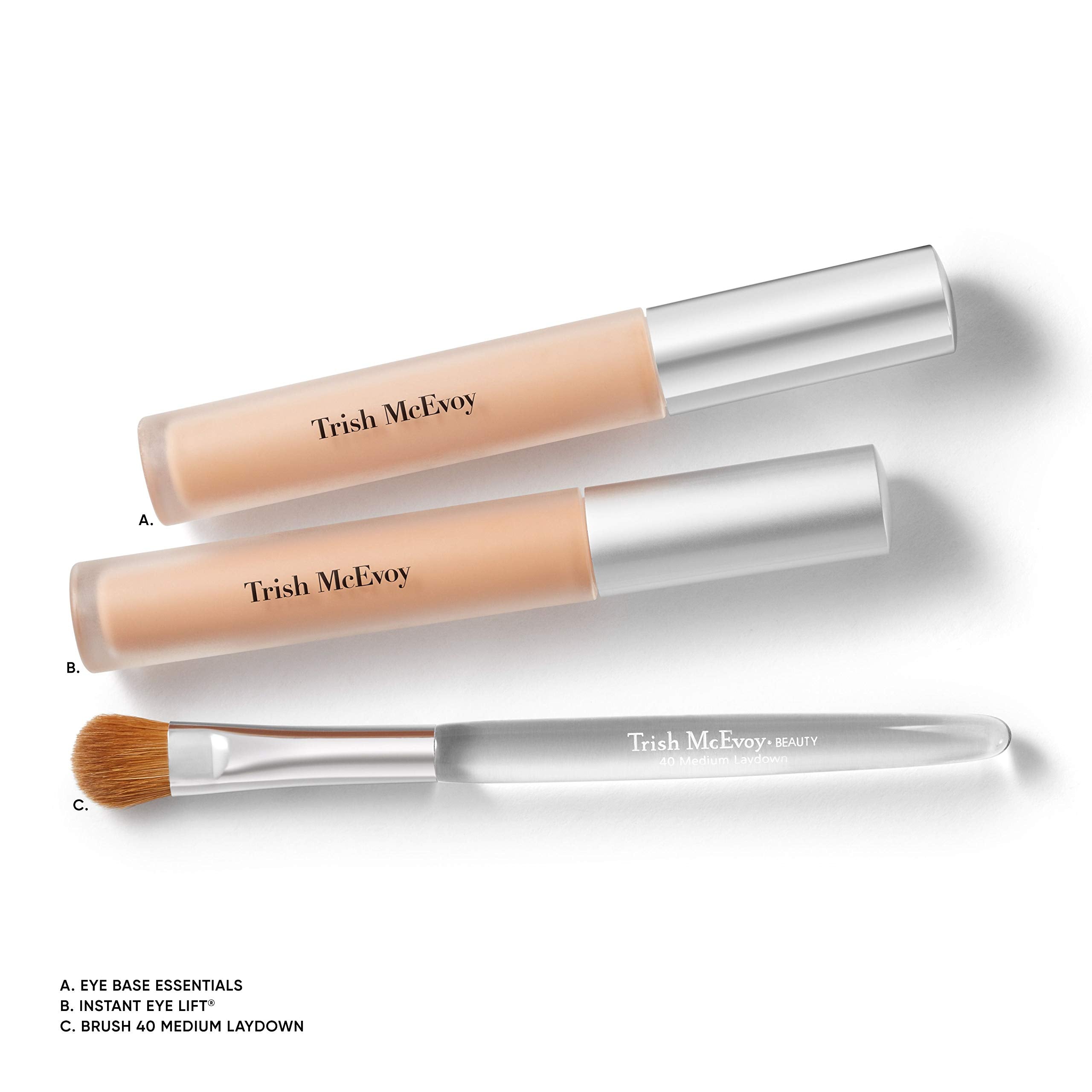 Trish McEvoy tube next to coin showing 3.54 ml scale for travel-friendly convenience benefit