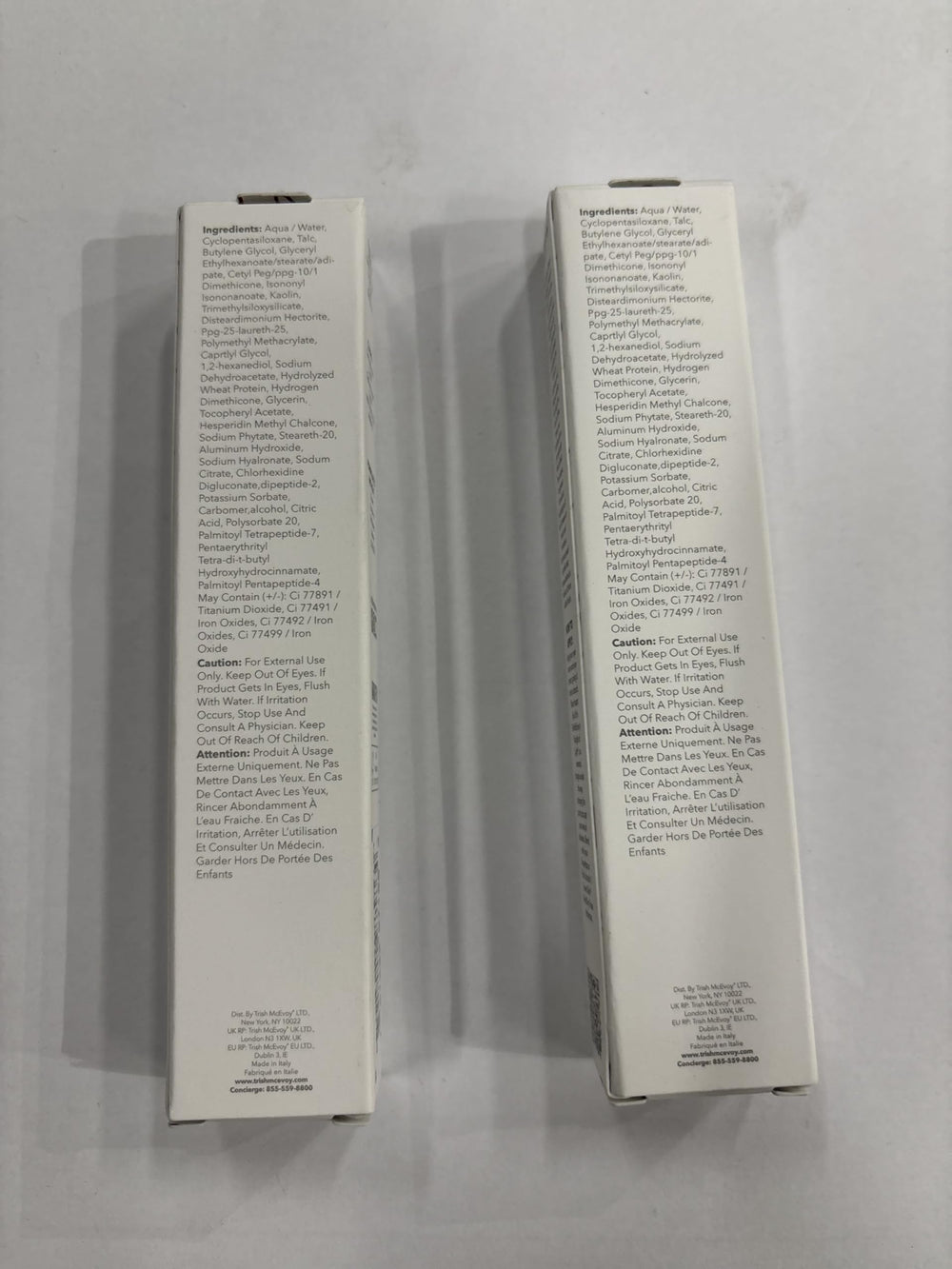 Trish McEvoy Instant Eye Lift label and ingredient panel emphasizing product details and trusted formulation