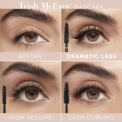Trish McEvoy lashes before and after demonstrating dramatic volume benefit