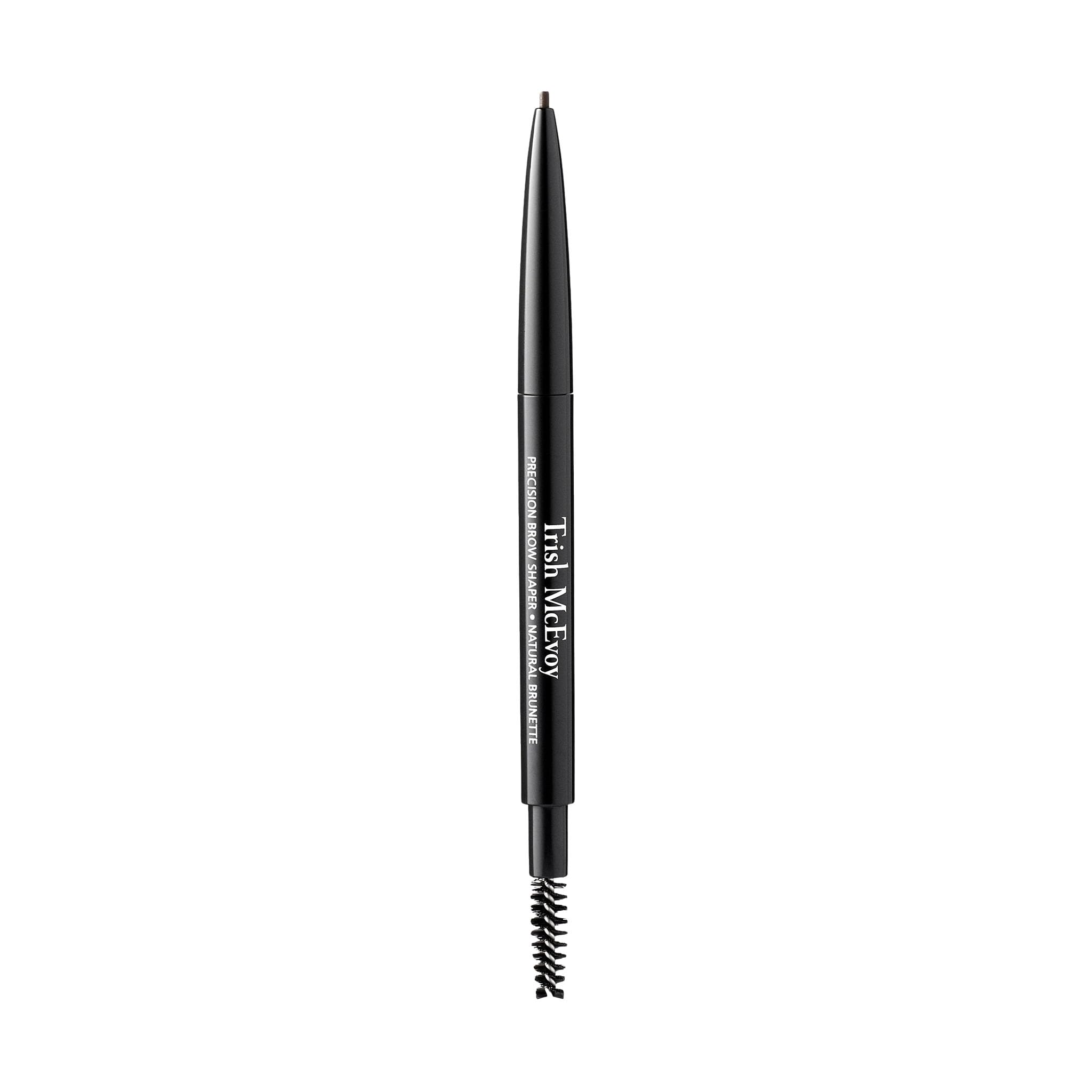 Trish McEvoy precision brow shaper front view showing sleek casing and shade, clarity for selection