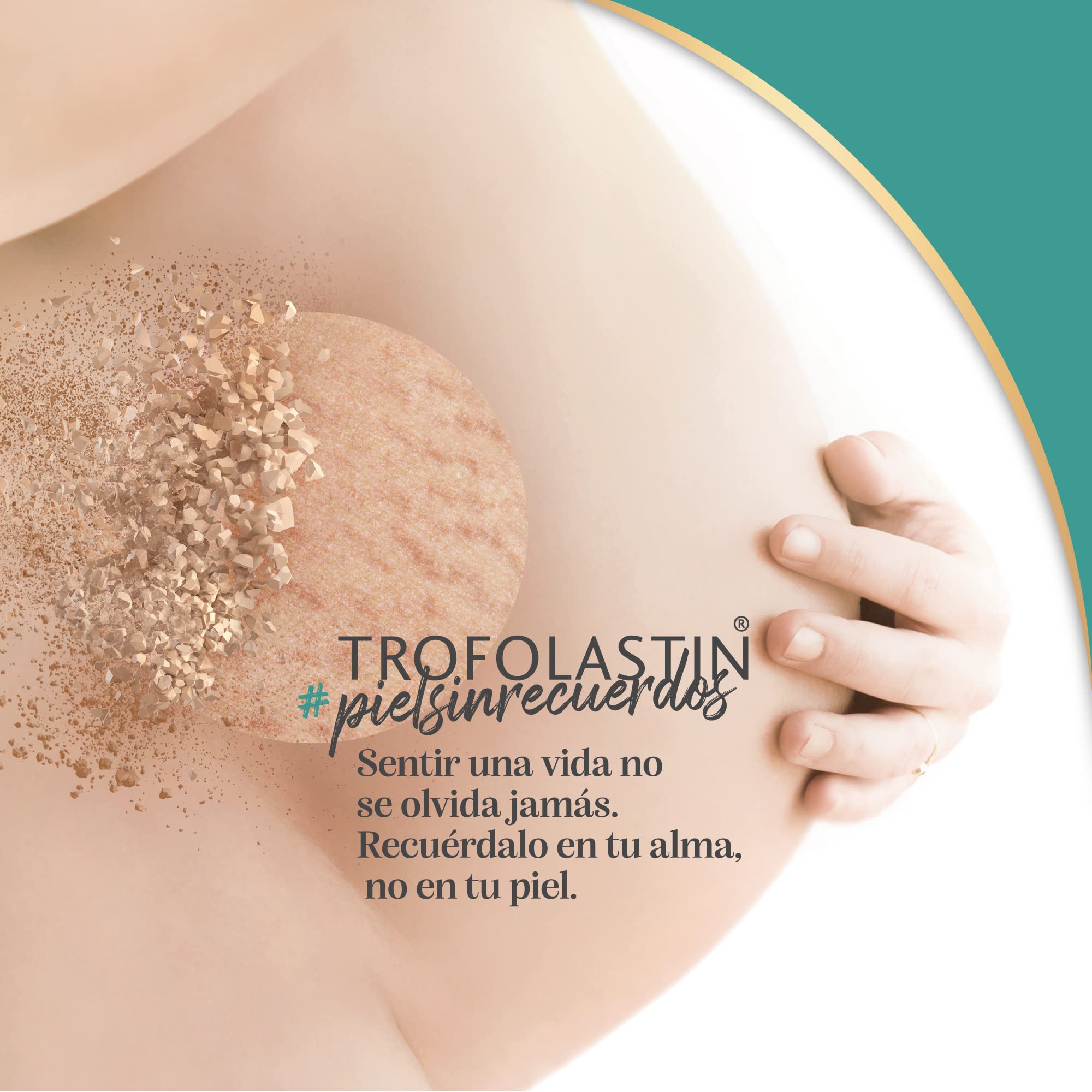TROFOLASTIN concept before and after textured-skin improvement visual
