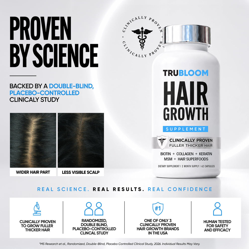 TRU BLOOM ingredient stack of biotin collagen keratin for nourishment