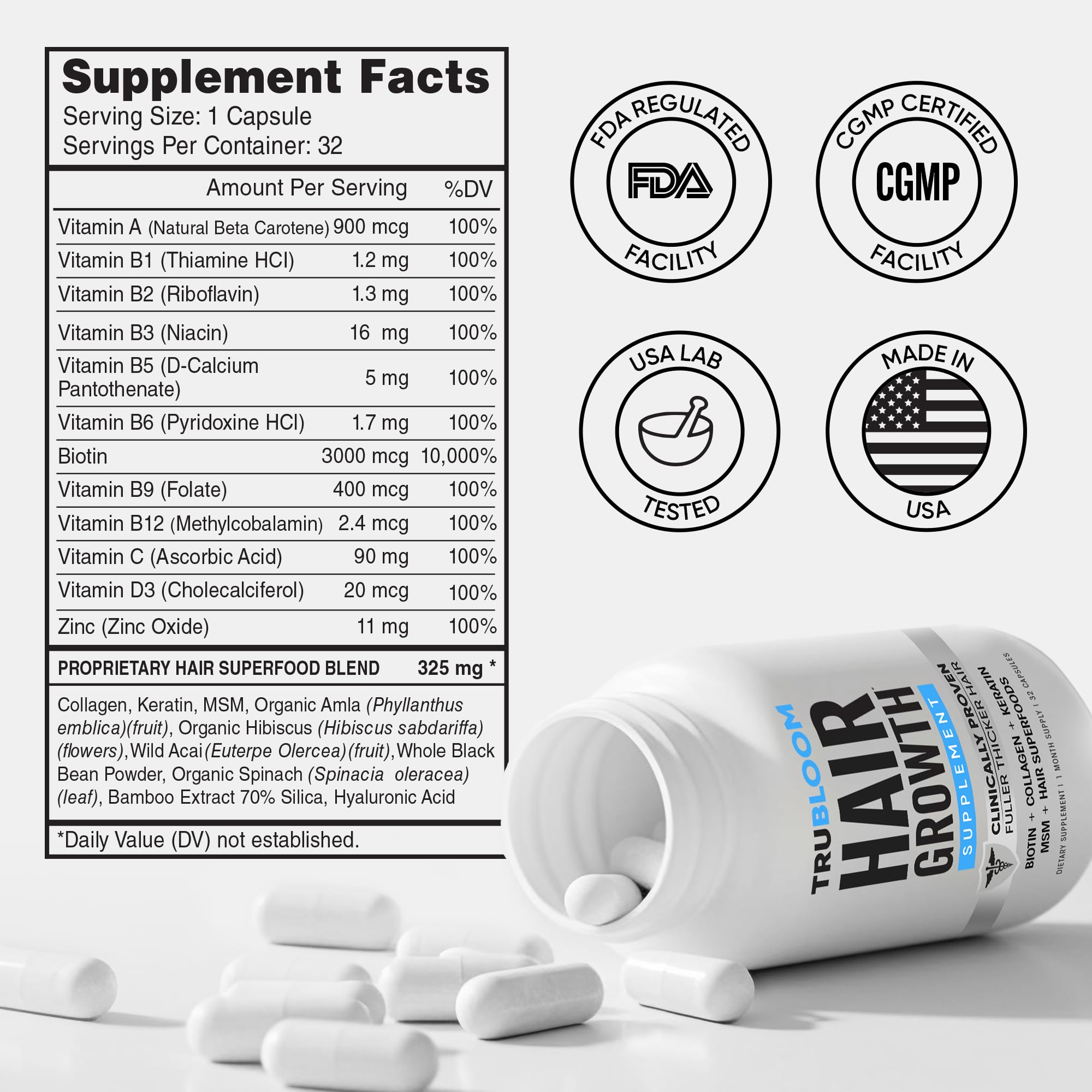 TRU BLOOM label close-up highlighting third-party tested quality