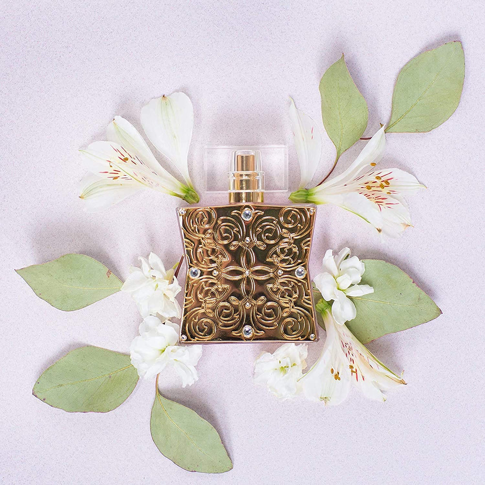 Tru Fragrance Beauty bottle on a dresser in lifestyle scene evoking refined daily routine