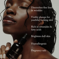 True Botanicals oil texture on hand highlighting silky absorption and hydration