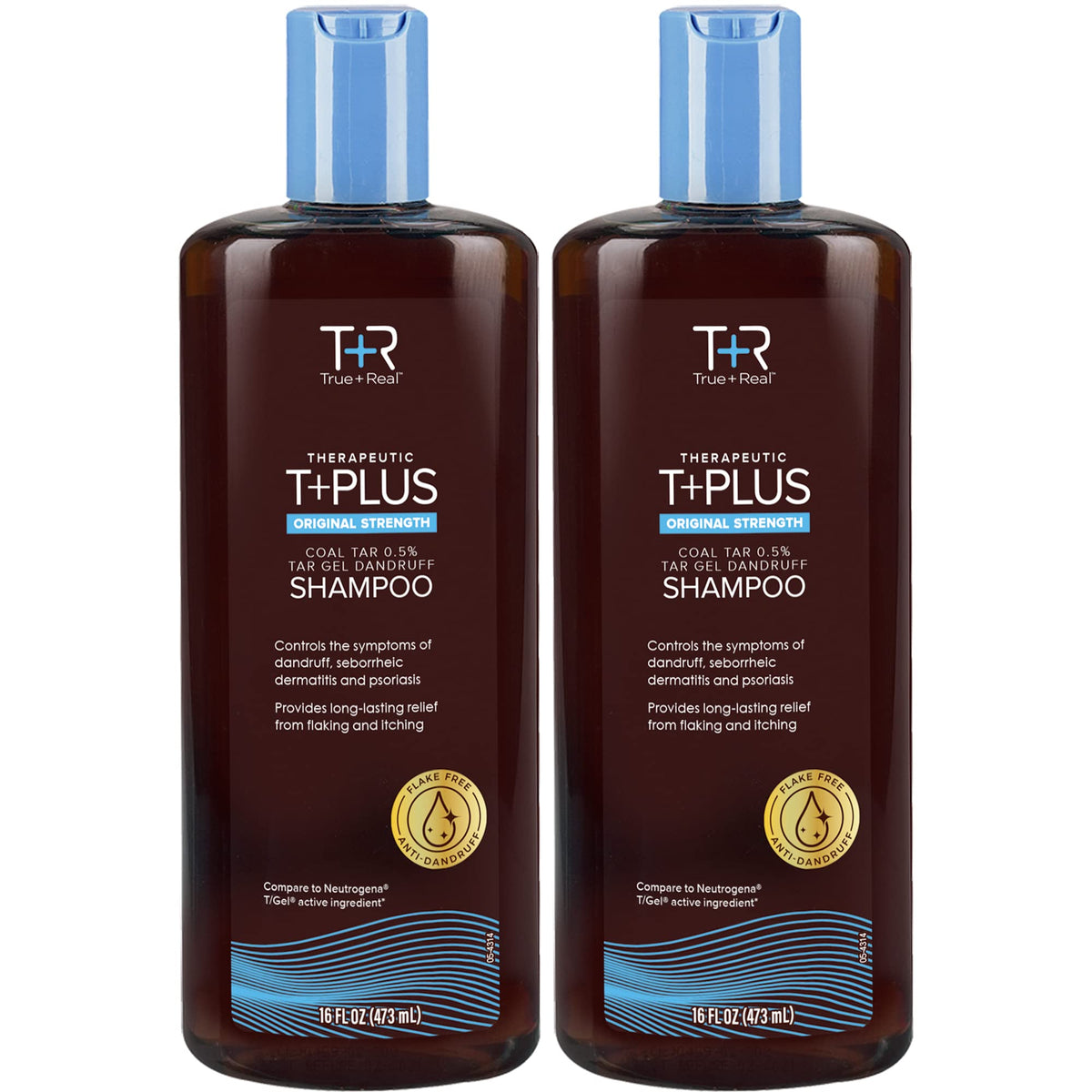 True+Real front packaging showing 16oz bottle and product benefit for flake control
