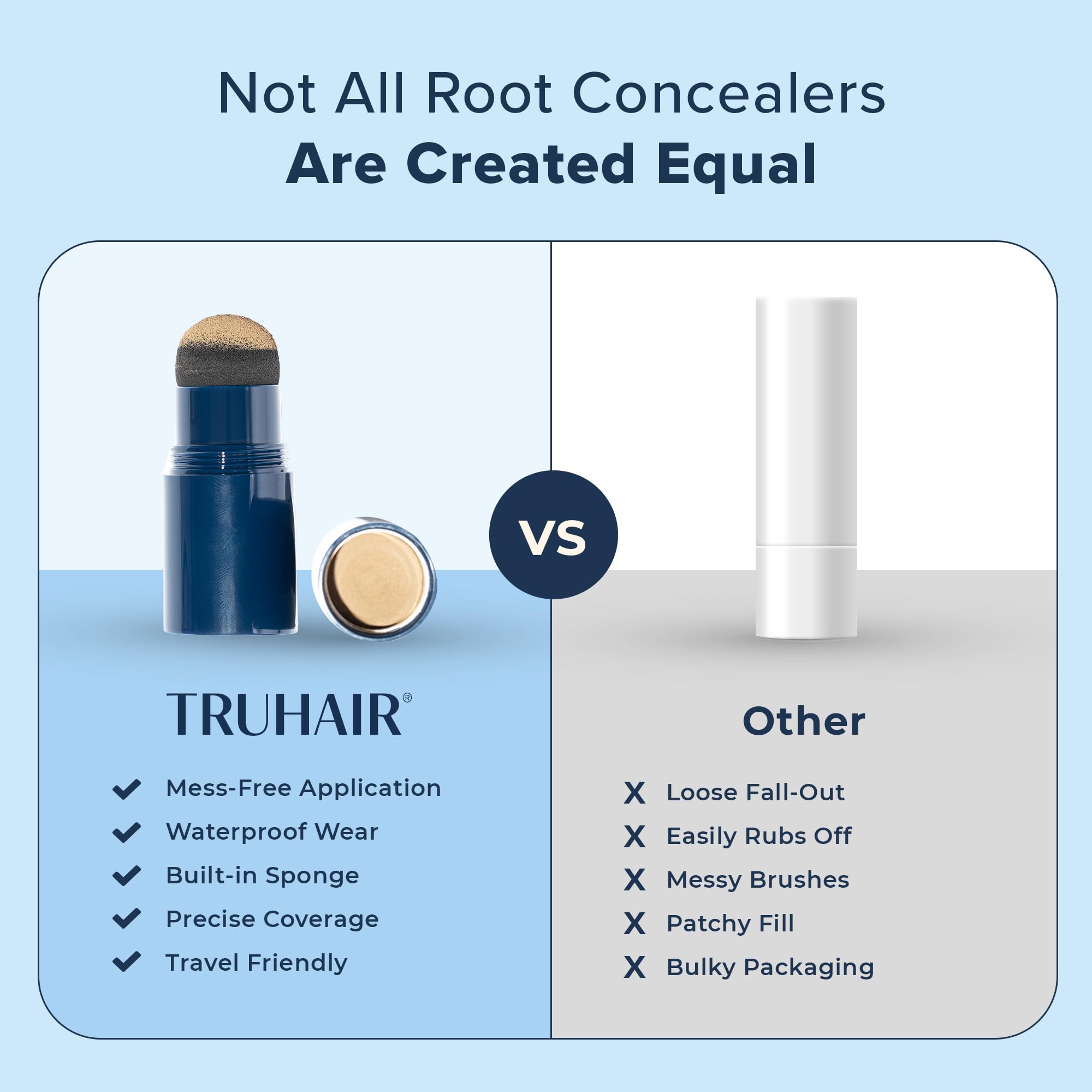 Truhair before and after root cover showing visible improvement and fuller-looking hair