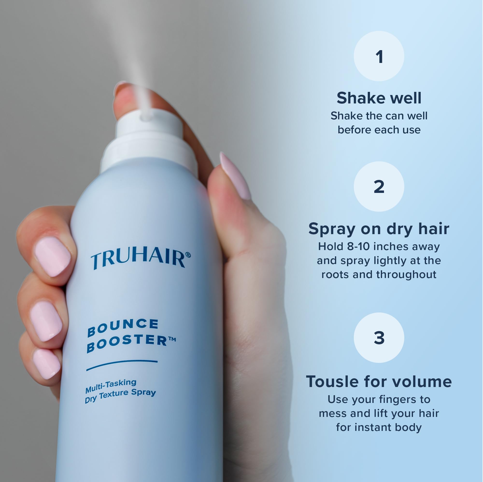 Truhair styled hair lifestyle shot showing touchable, natural body