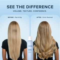 Truhair fine mist texture in air demonstrating lightweight lift