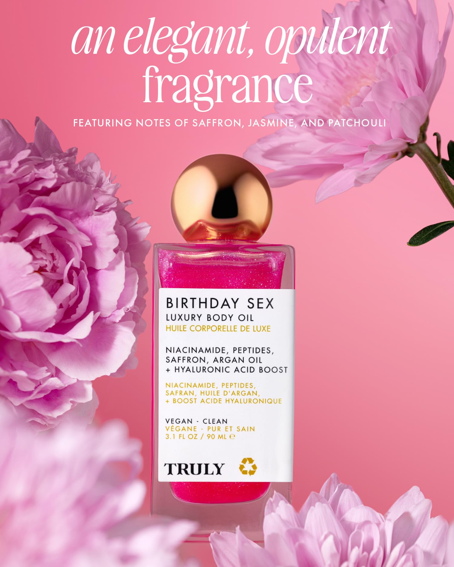 Truly saffron and jasmine ingredients arrangement highlighting the elegant fragrance
