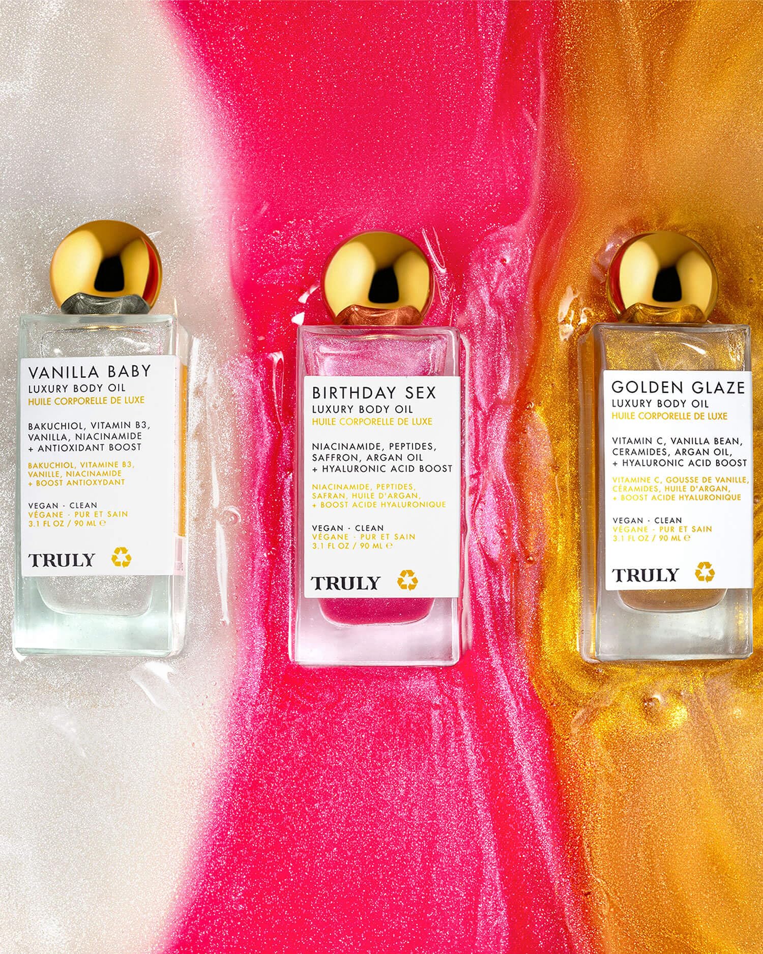 Truly bottle held in hand showing product size and easy application portability