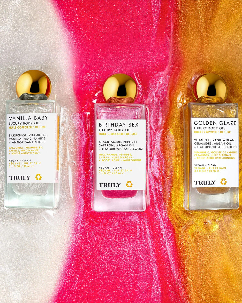 Truly bottle held in hand showing product size and easy application portability