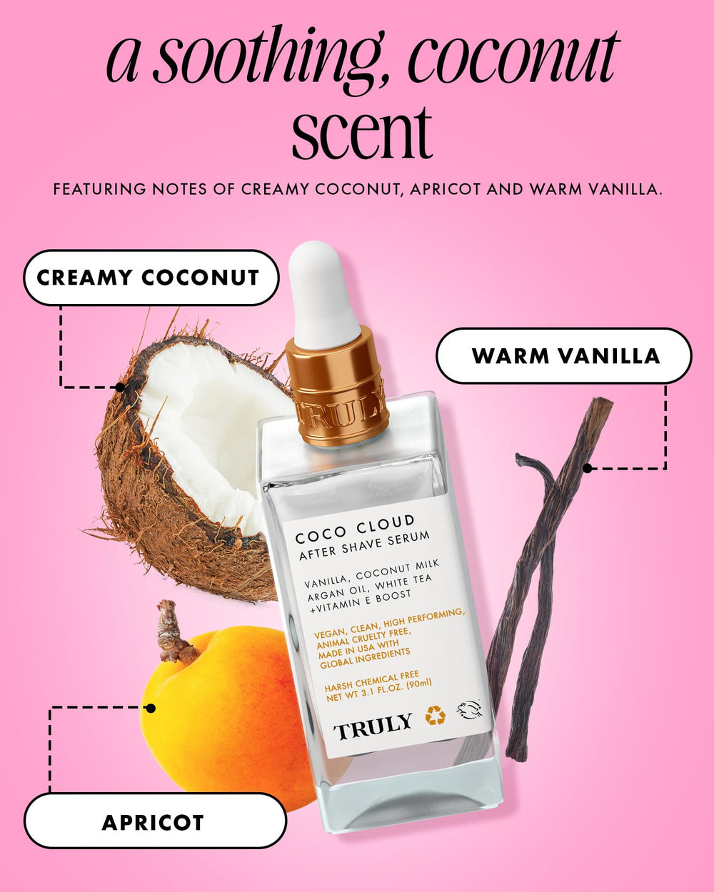 Truly product applied to neck after shaving to soothe and reduce redness