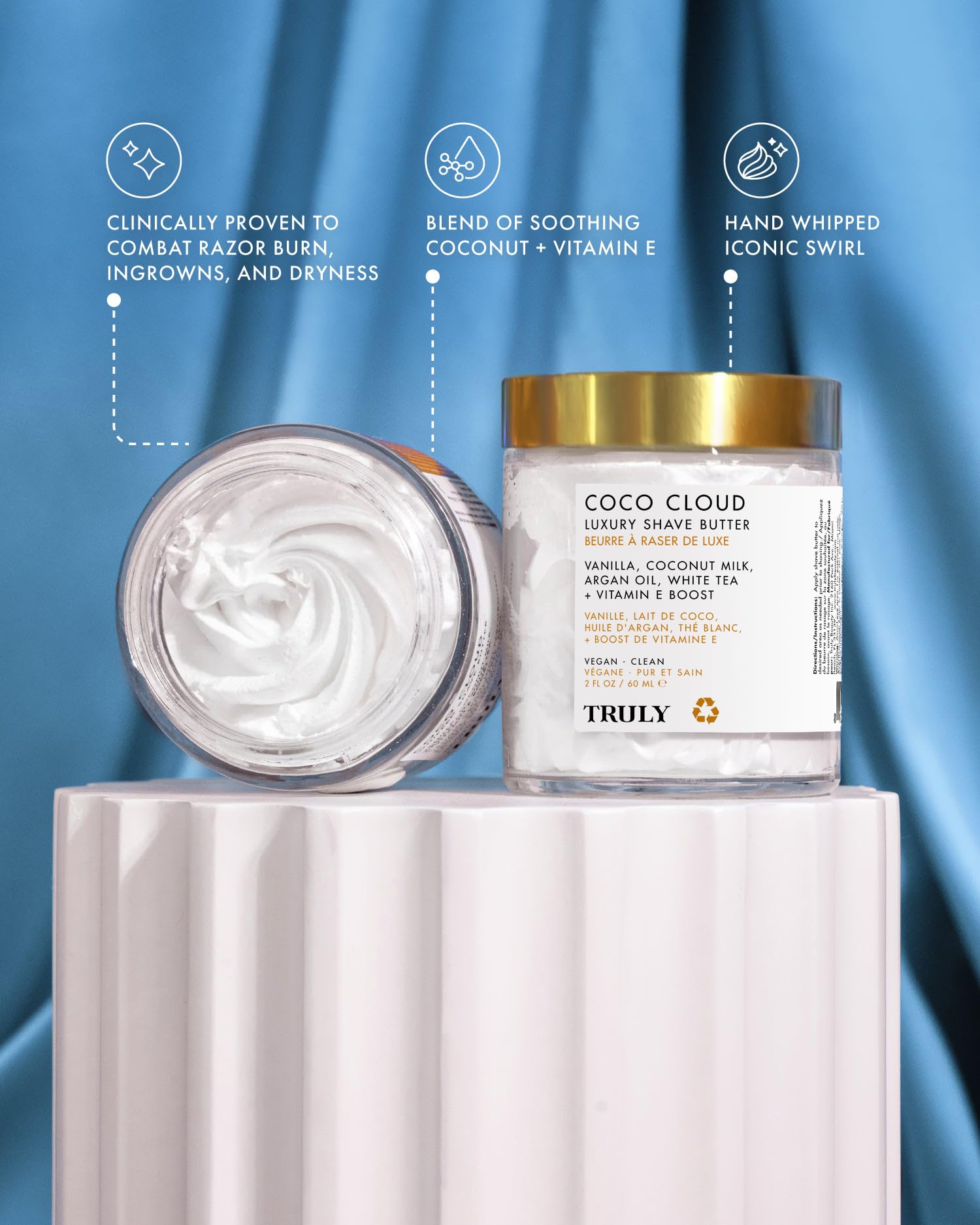 Truly palm-sized jar shown to illustrate convenient portioning