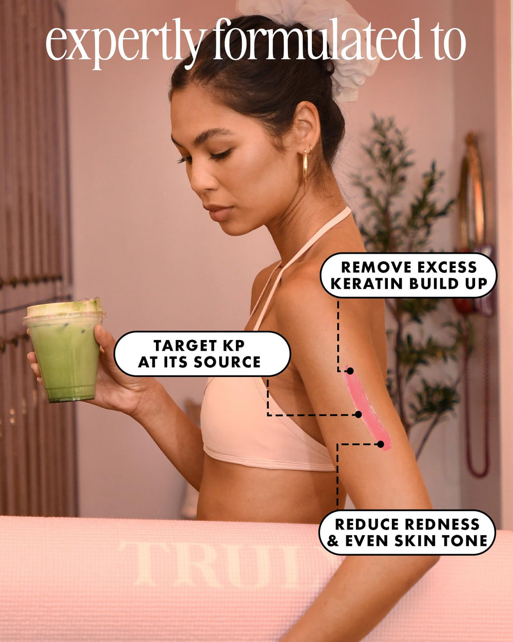 Truly applied on jawline demonstrating smoother-looking post-shave skin