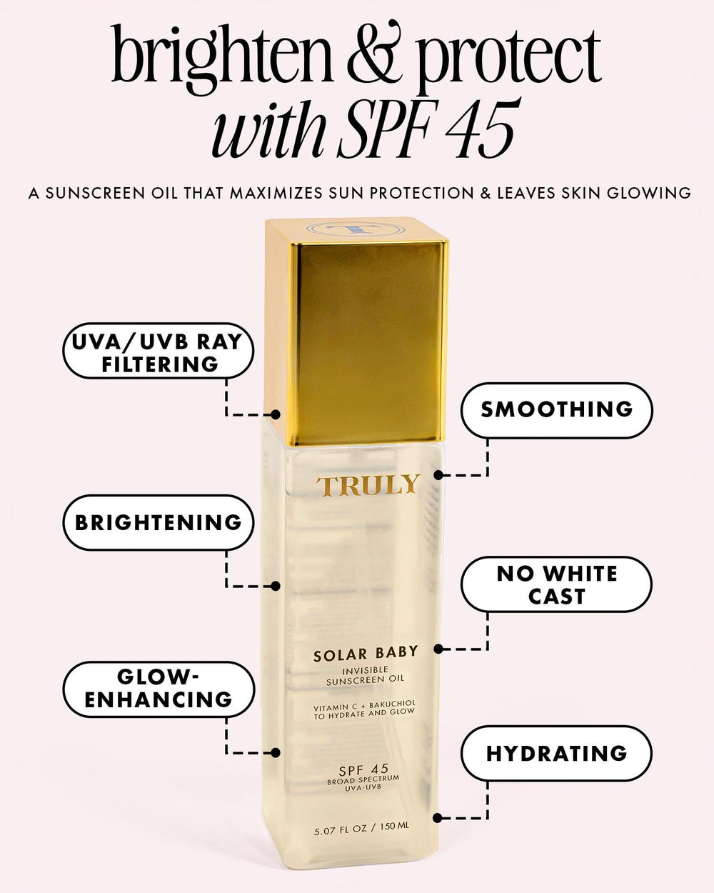 Truly Solar Baby texture drop demonstrating fast-absorbing, non-greasy feel
