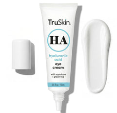 TruSkin eye cream front tube showing label and compact 0.5 fl oz size benefit