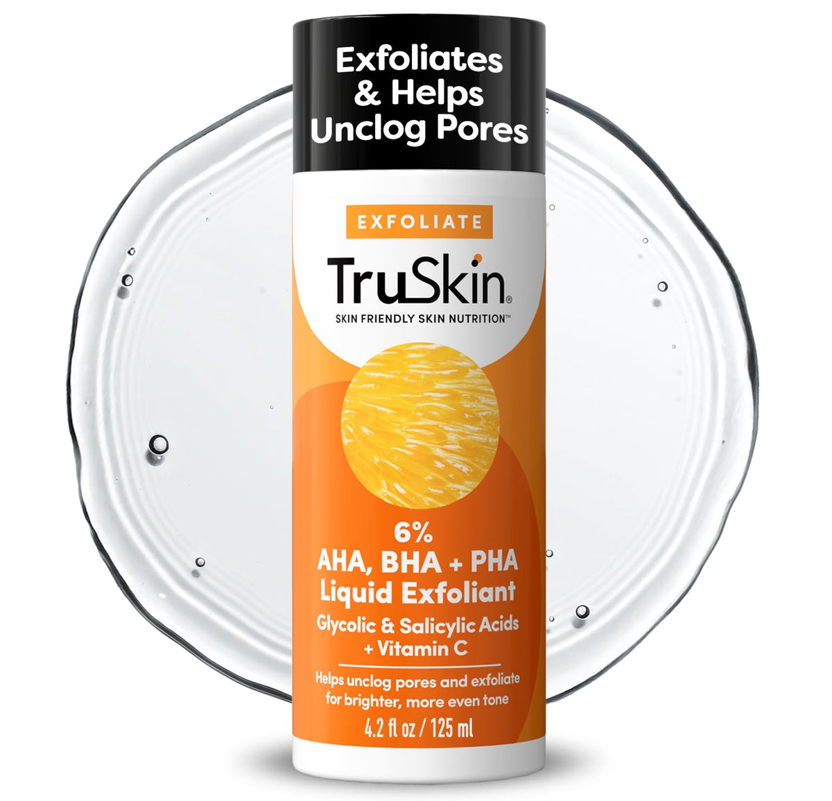 TruSkin front bottle showing product and size for clear identification and confidence