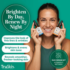TruSkin retinol serum dropper close-up showing smooth consistency and renewal