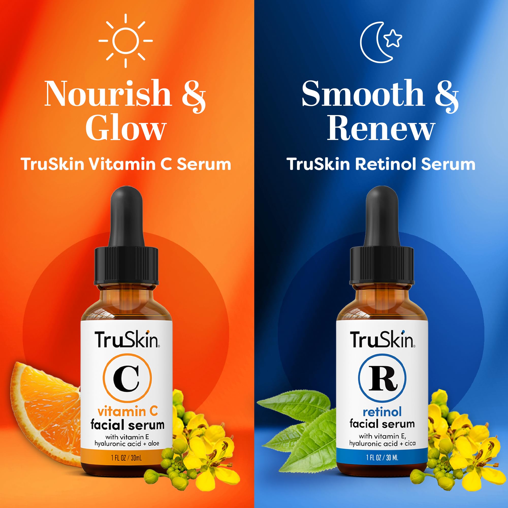 TruSkin Vitamin C serum dropper releasing lightweight texture for radiance