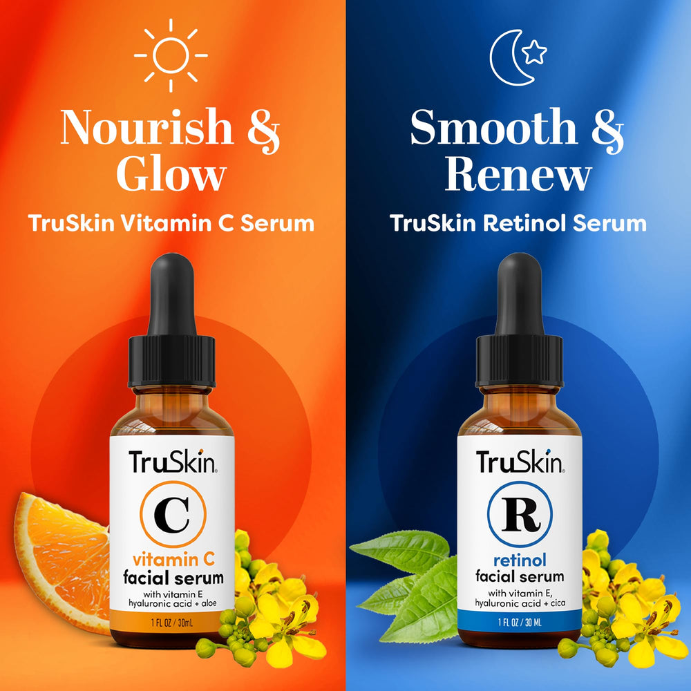 TruSkin Vitamin C serum dropper releasing lightweight texture for radiance