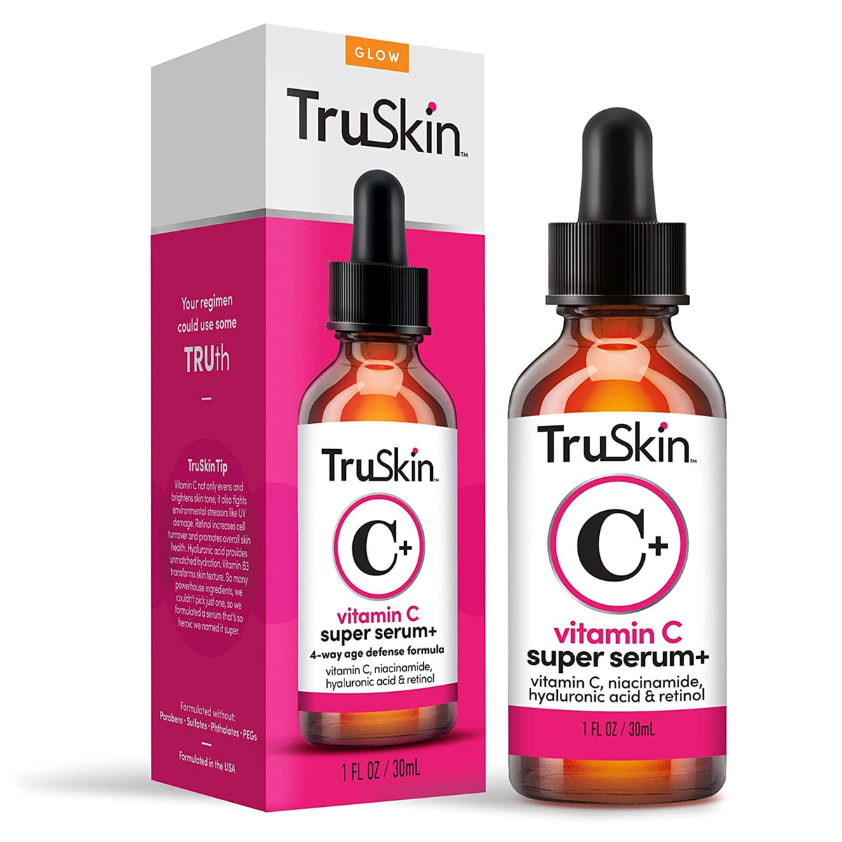 TruSkin front bottle shot showing full label and product clarity for quick recognition