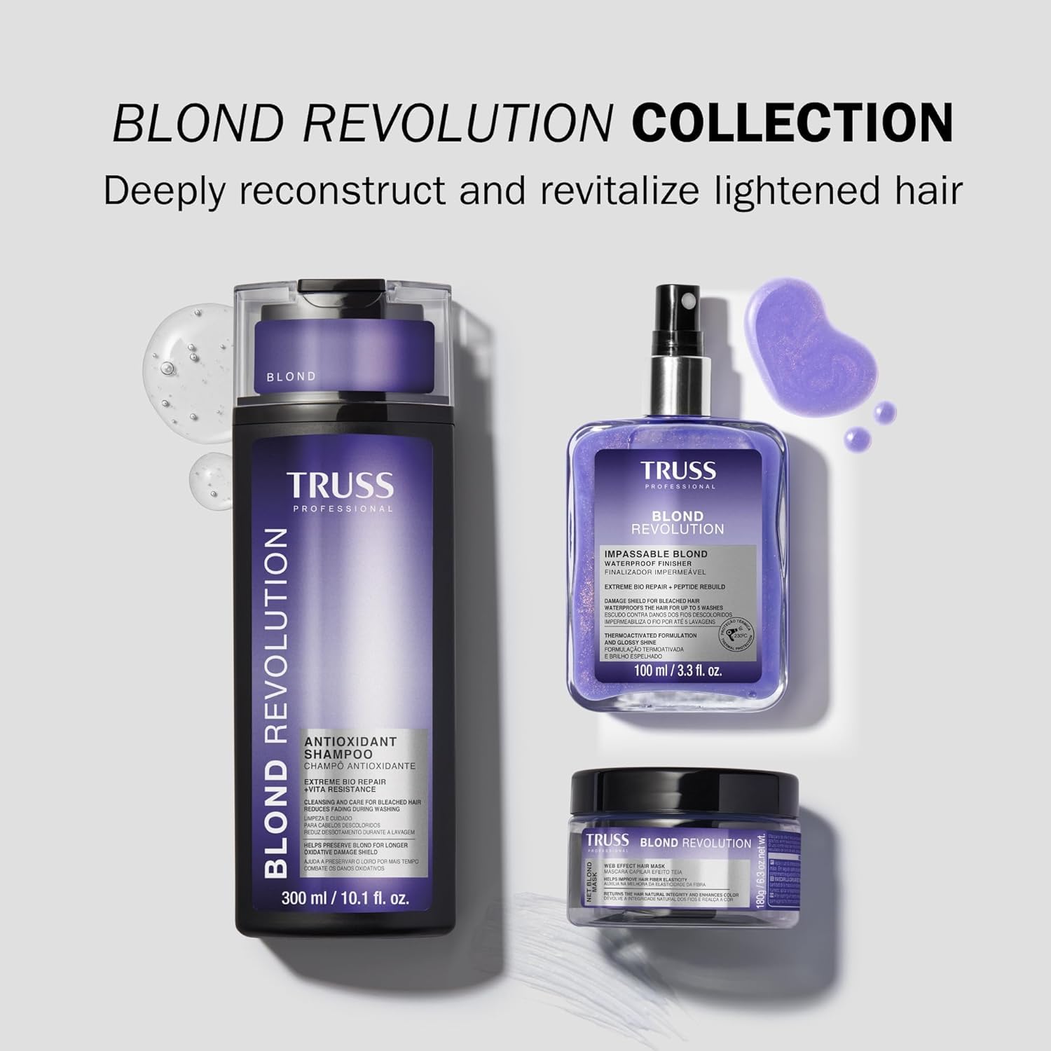 TRUSS stylist spraying product during blow-dry for thermal protection and styling help