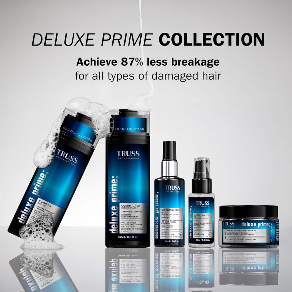 Close view of TRUSS Deluxe Prime label listing protein and amino-acid ingredients